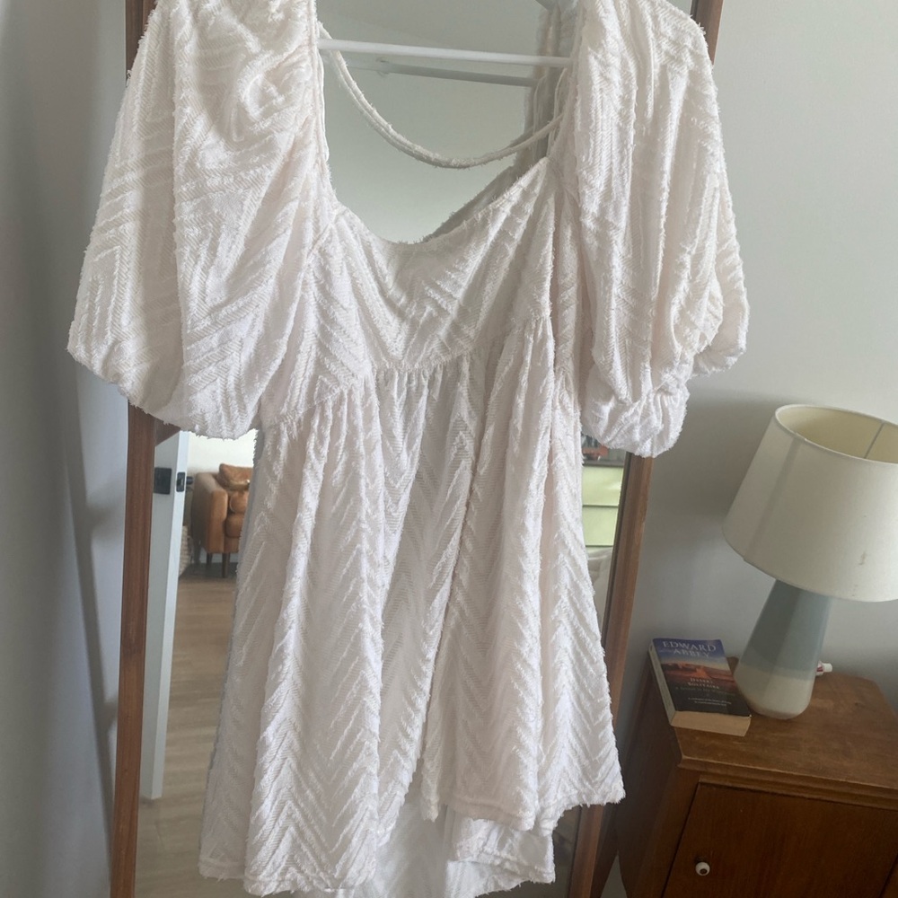 Free People Cream Textured Blouse